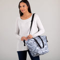 GreaterGood Paw Print Shoulder Tote Bag with Faux Leather Handles