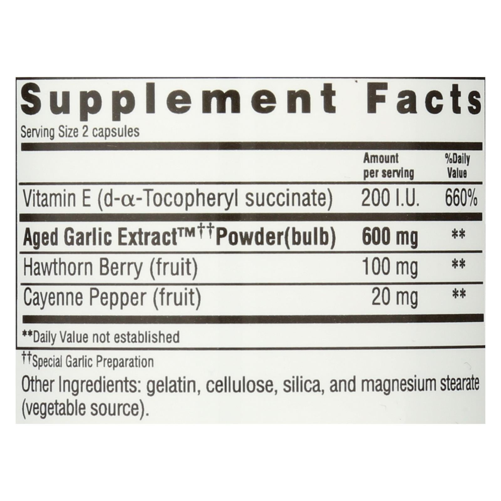 Kyolic Aged Garlic Healthy Heart 100 Capsules