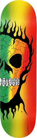 Baker Peterson Rasta Skull 8.25” (B2 Shape) Skateboard Deck
