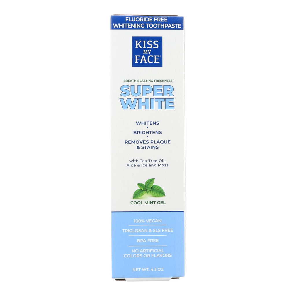 Kiss My Face Whitening Gel Toothpaste, Fluoride-Free 4.5 Oz