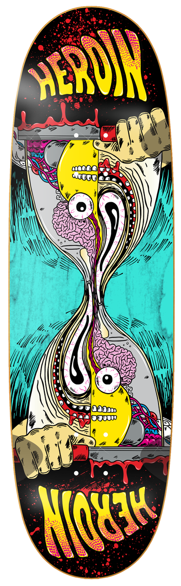 Heroin "Merged Anatomy" Egg 9.25" Skateboard Deck