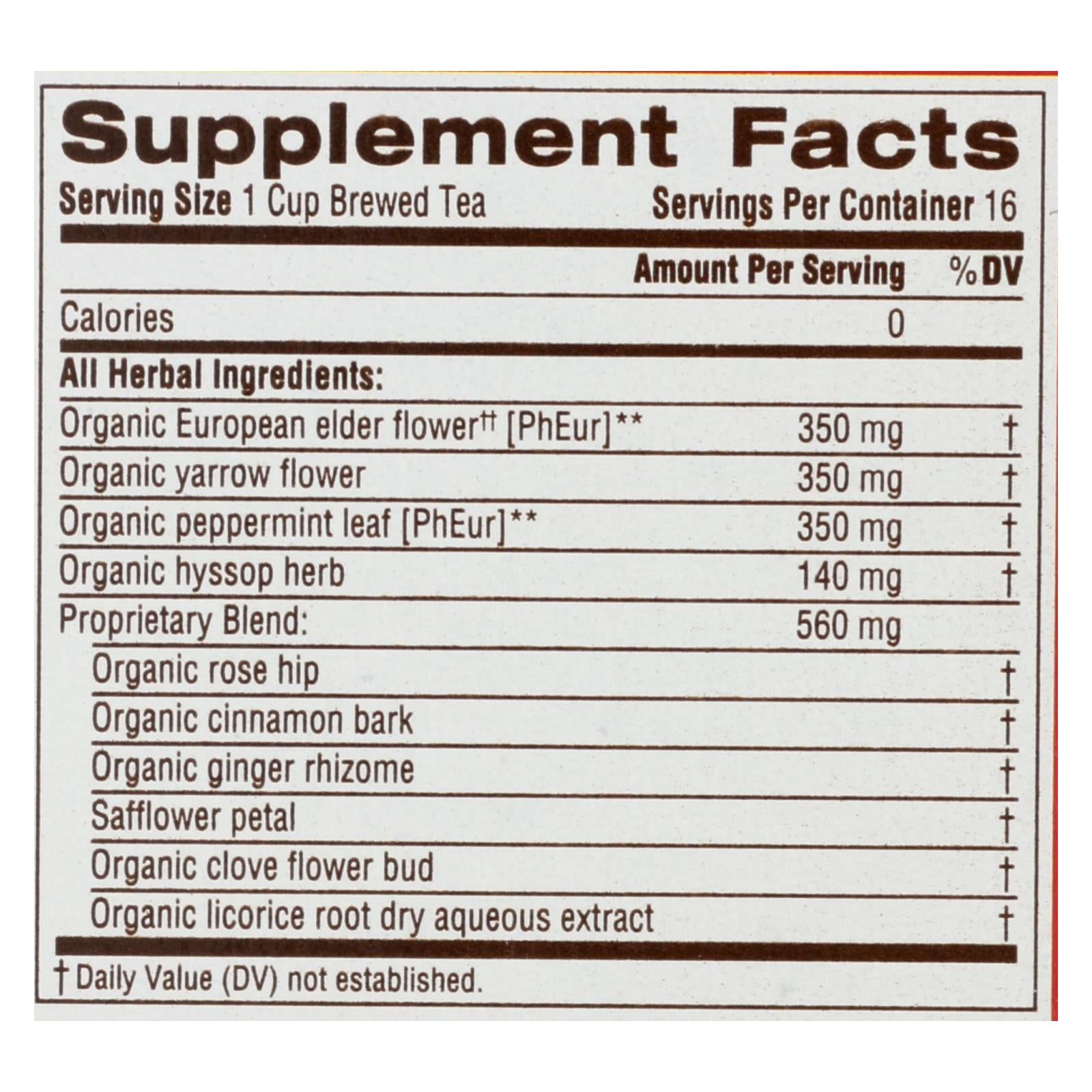 Gypsy Cold Care Herbal Tea - 16 Bags, Pack of 6
