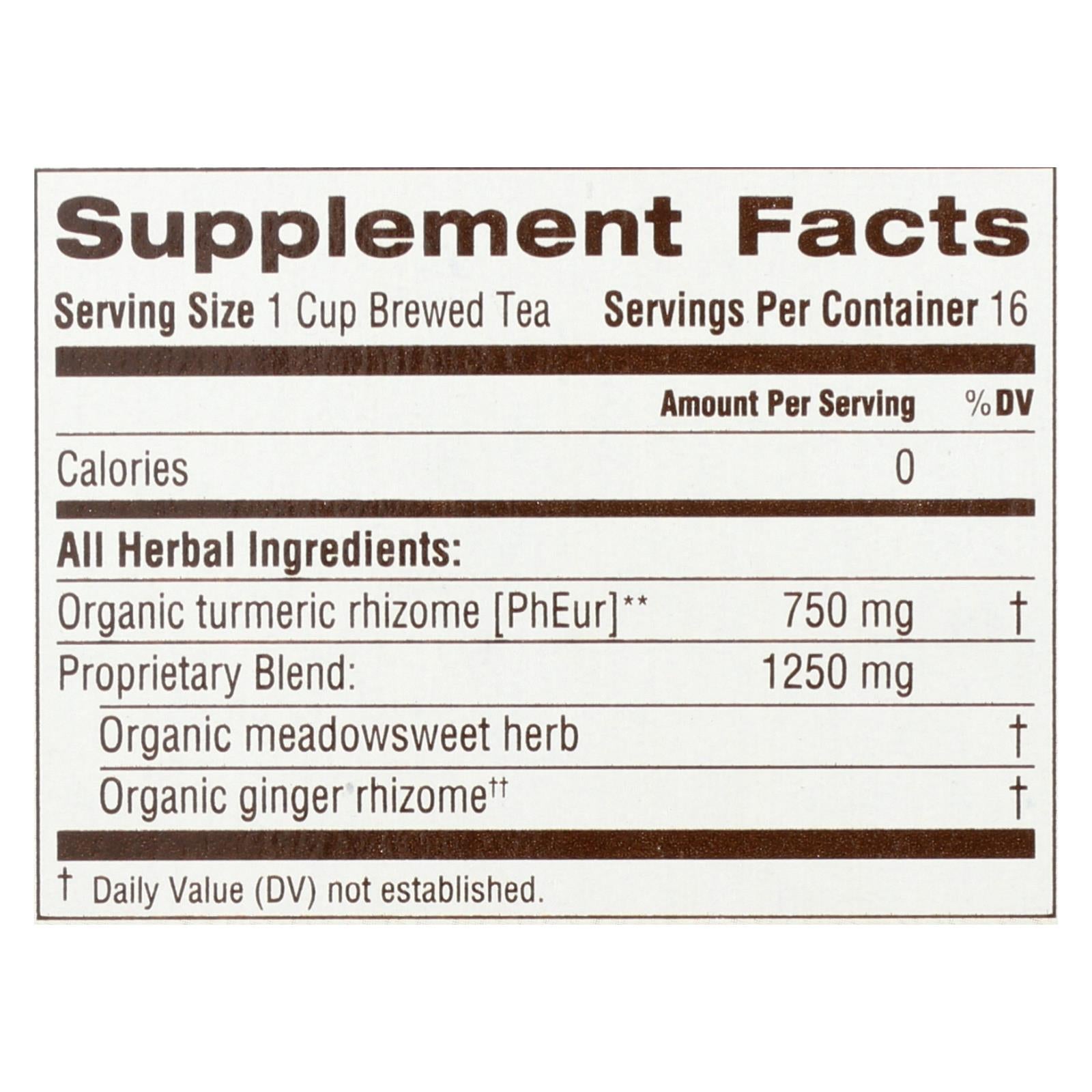 Organic Ginger Herbal Tea - 16ct, Case of 6