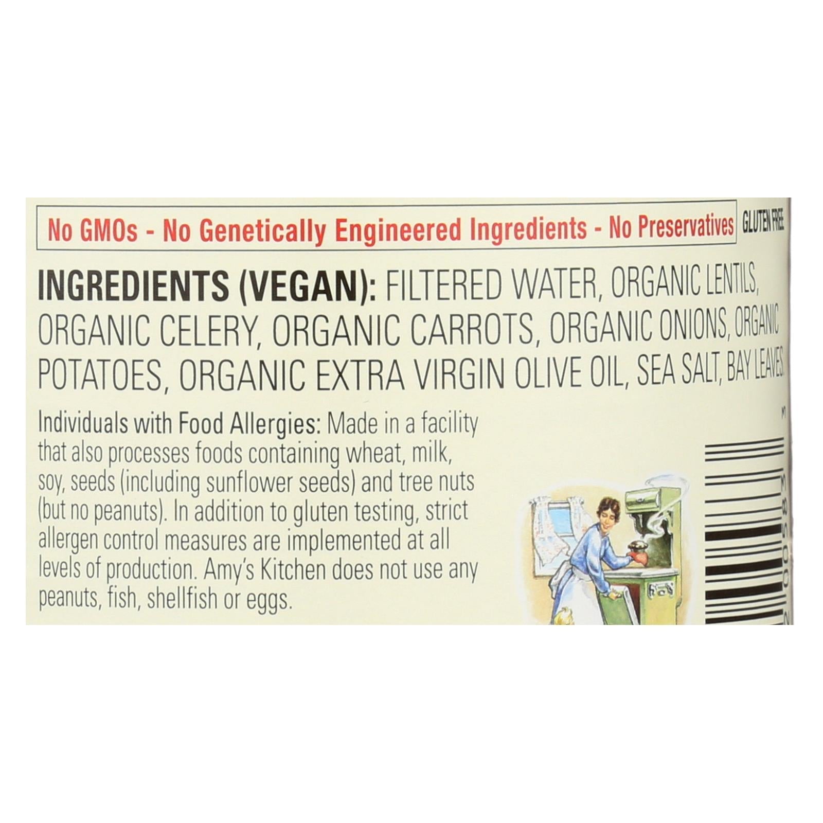 Amy's Organic Low Sodium Lentil Soup, 12-Pack, 14.5 Oz