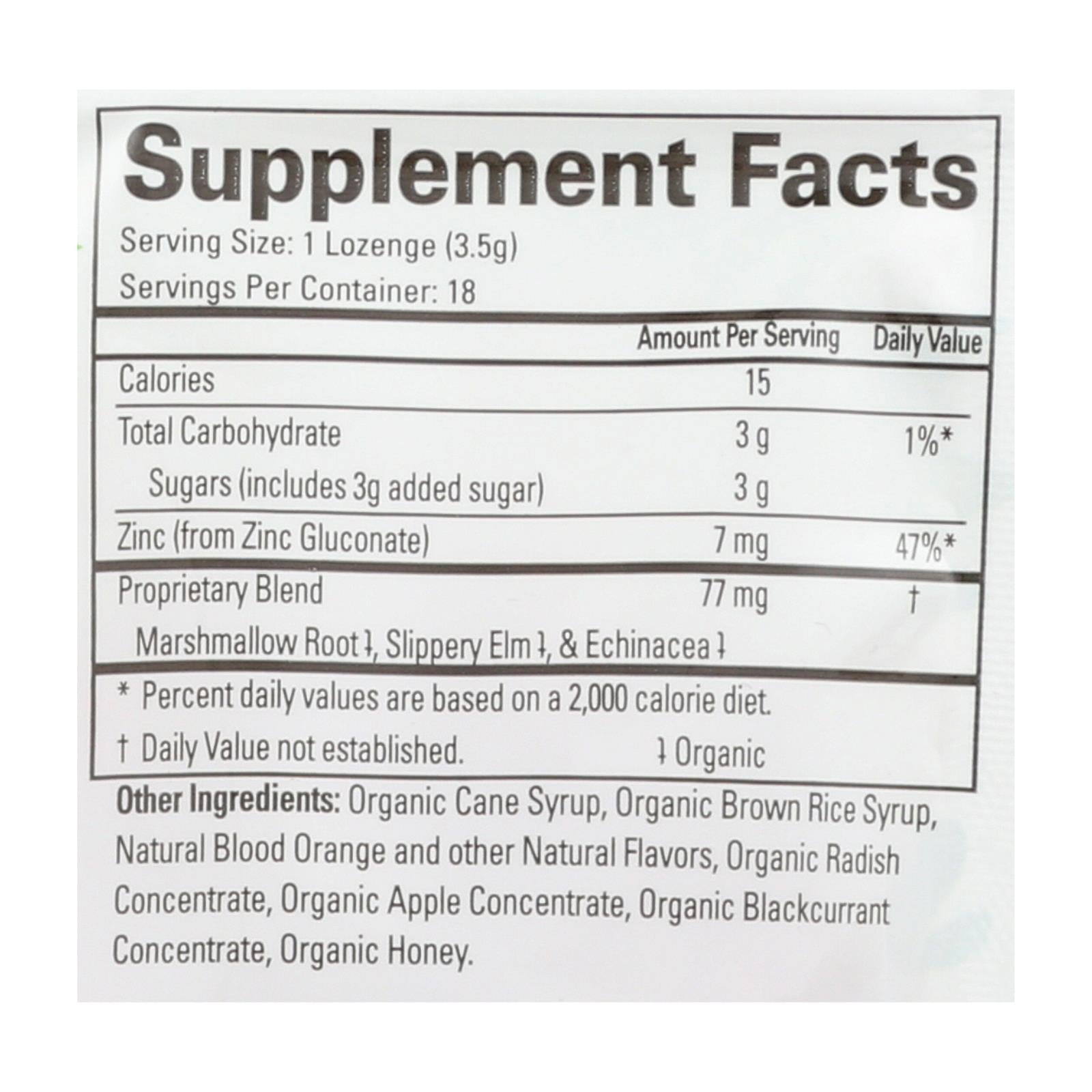 Thera Zinc Lozenges - Blood Orange - 18 Count