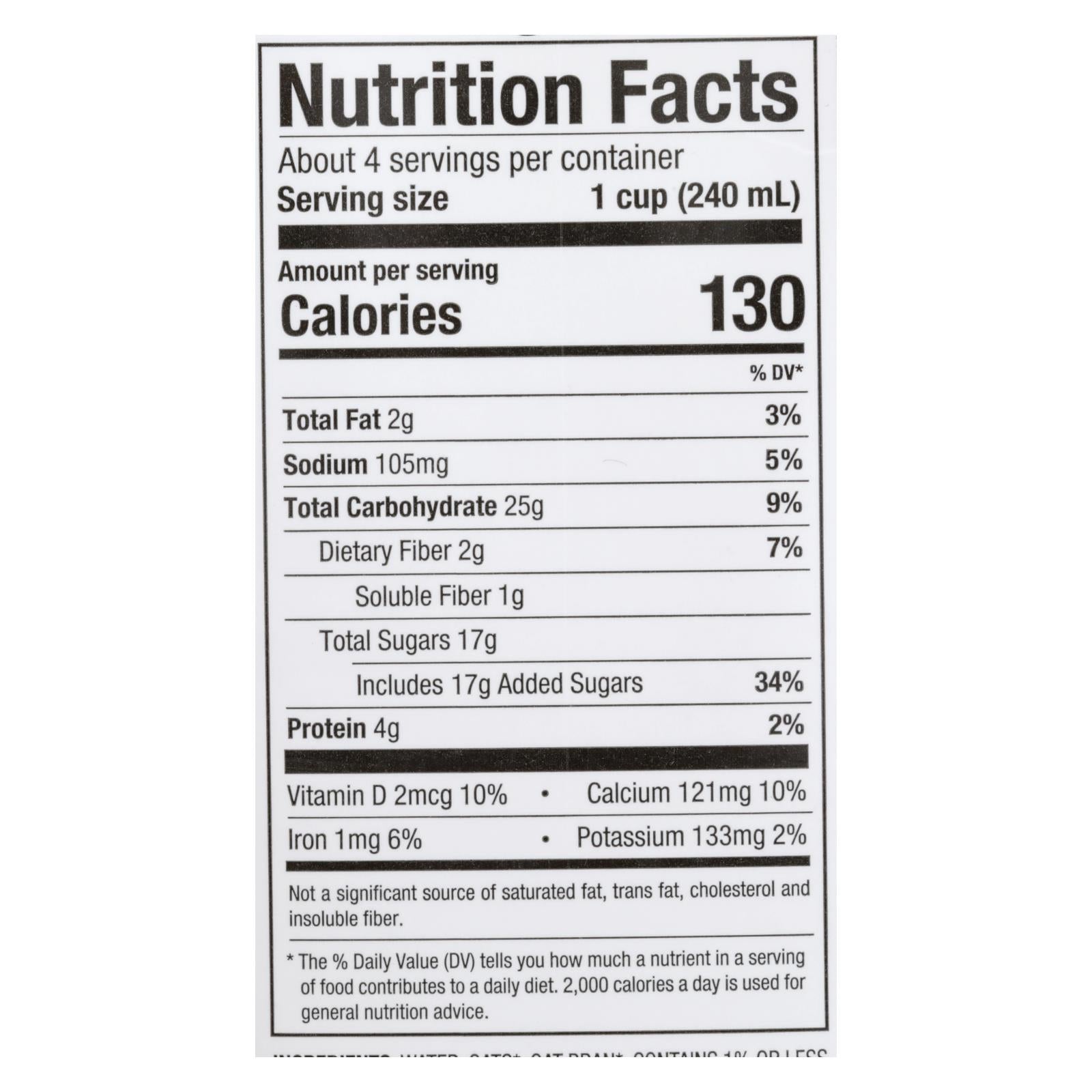 Pacific Natural Organic Oat Milk, 32oz, Case of 12