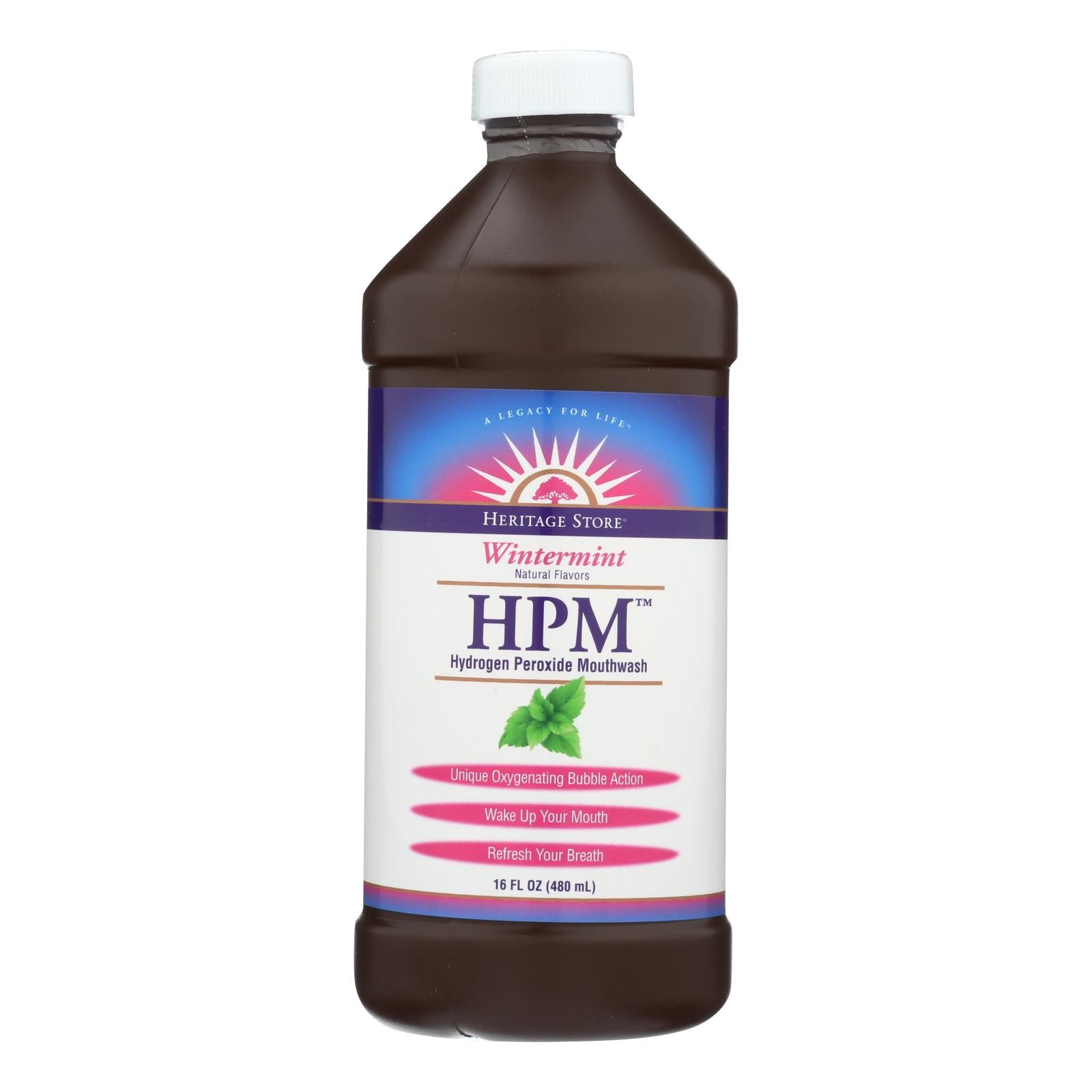 Heritage Wintermint Hydrogen Peroxide Mouthwash - 16 oz
