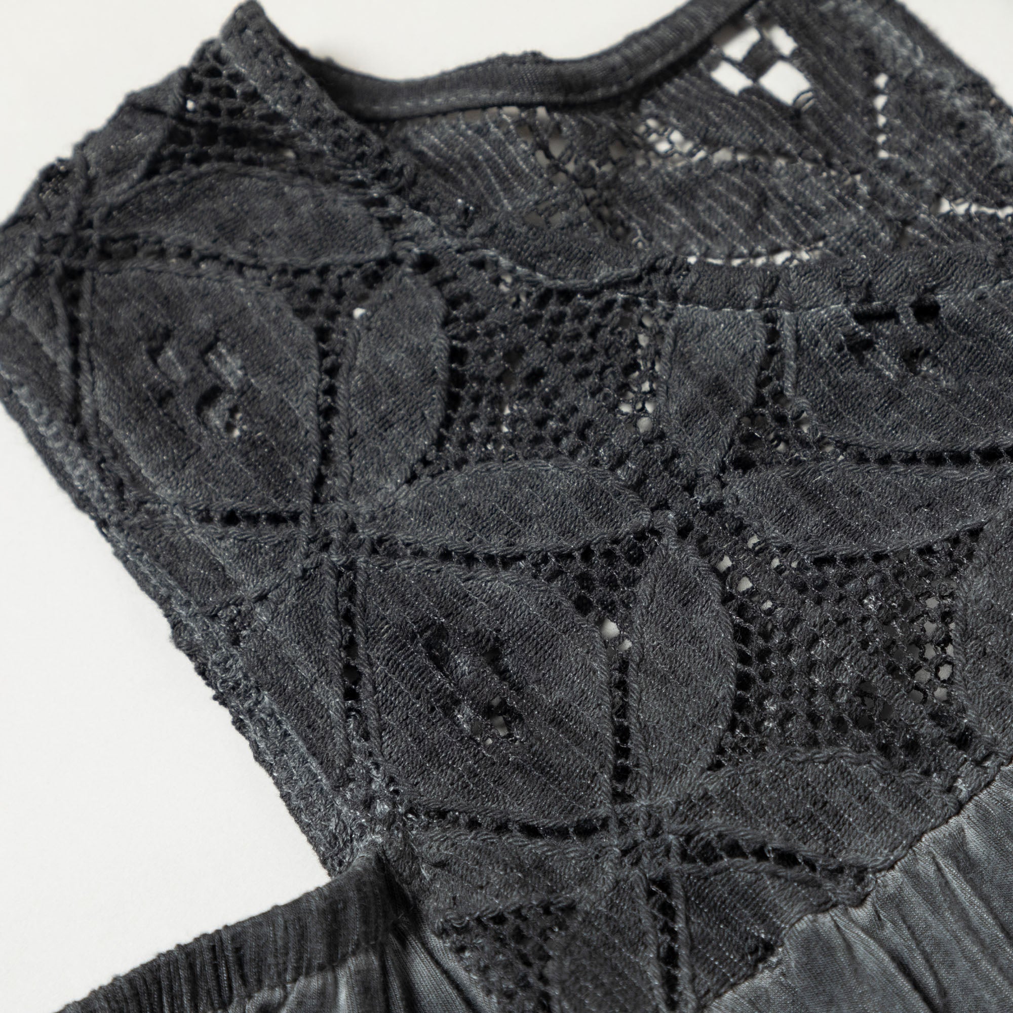 GreaterGood Cold Shoulder Juliet Sleeve Top with Lace Yoke