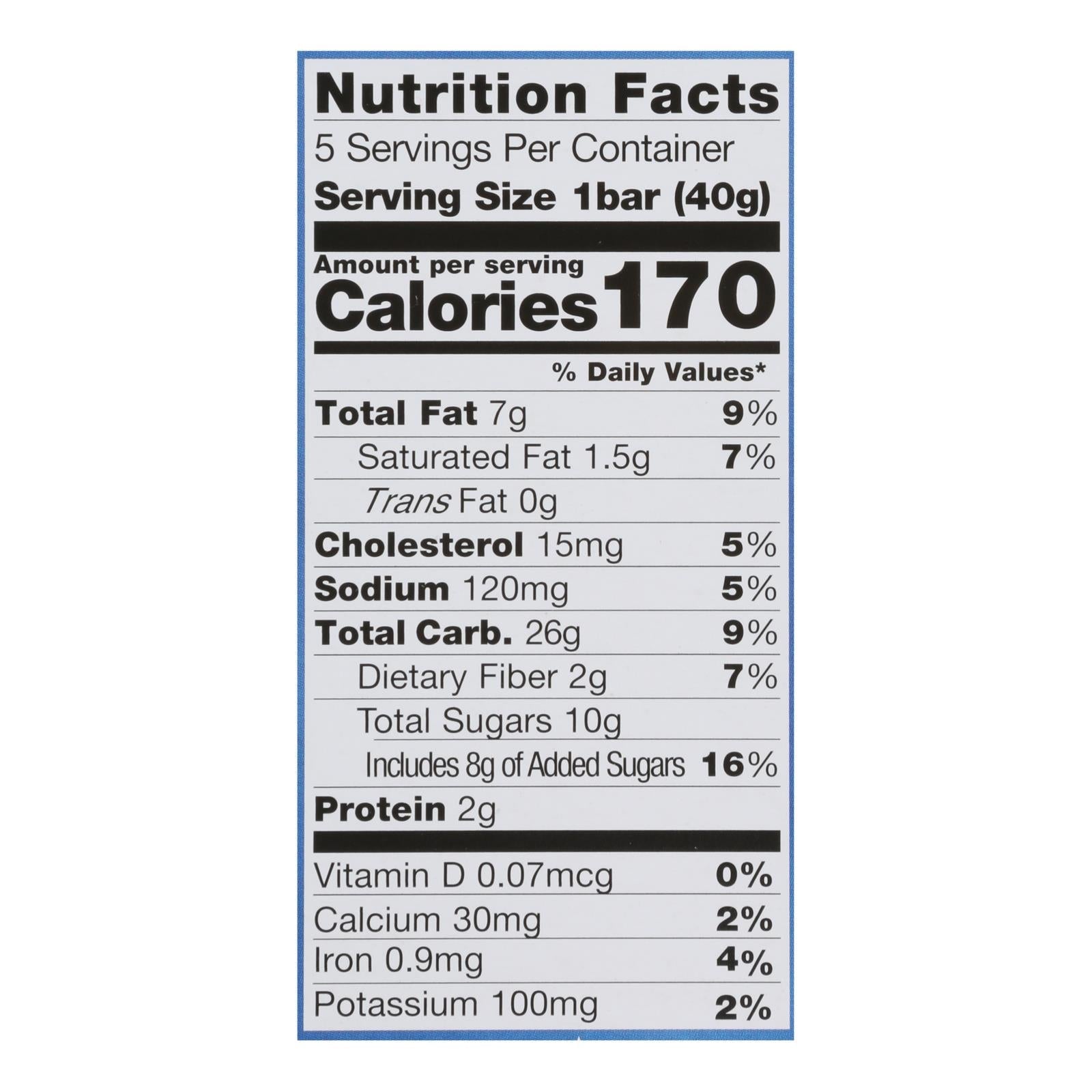 Pamela's Blueberry Lemon Oat Bars, 6-Pack, 1.41 Oz Each