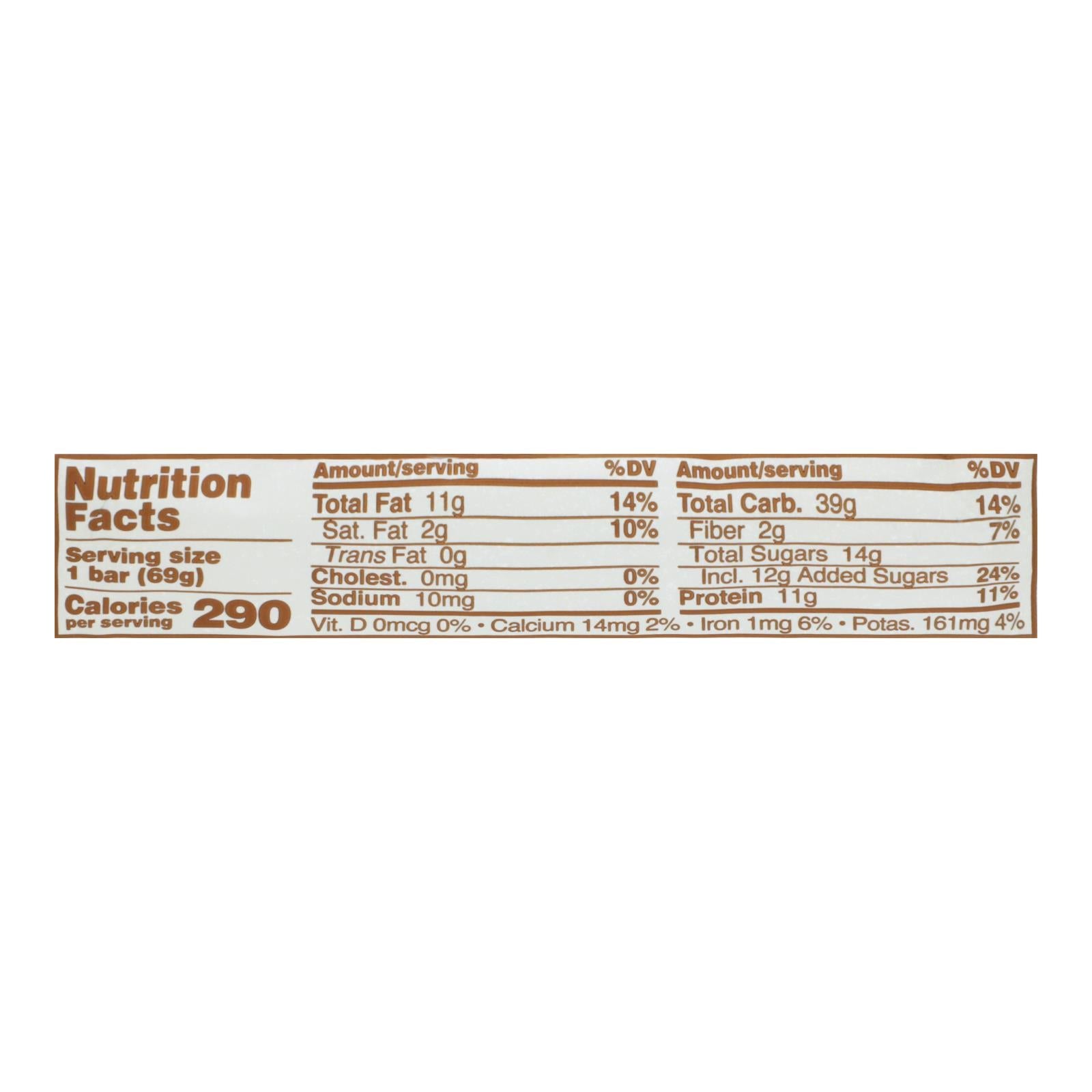 GoMacro Organic Macrobar - Peanut Butter Chocolate Chip - 2.5 oz Bars - Case of 12