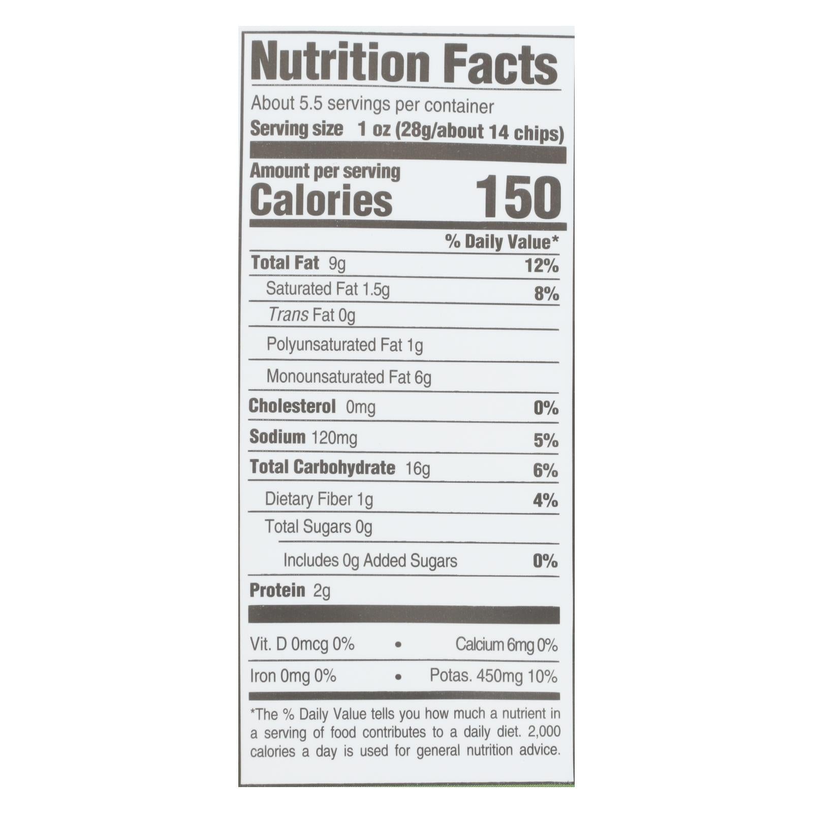 Boulder Canyon Avocado Oil Sea Salt Chips, 12-pack, 5.25 oz