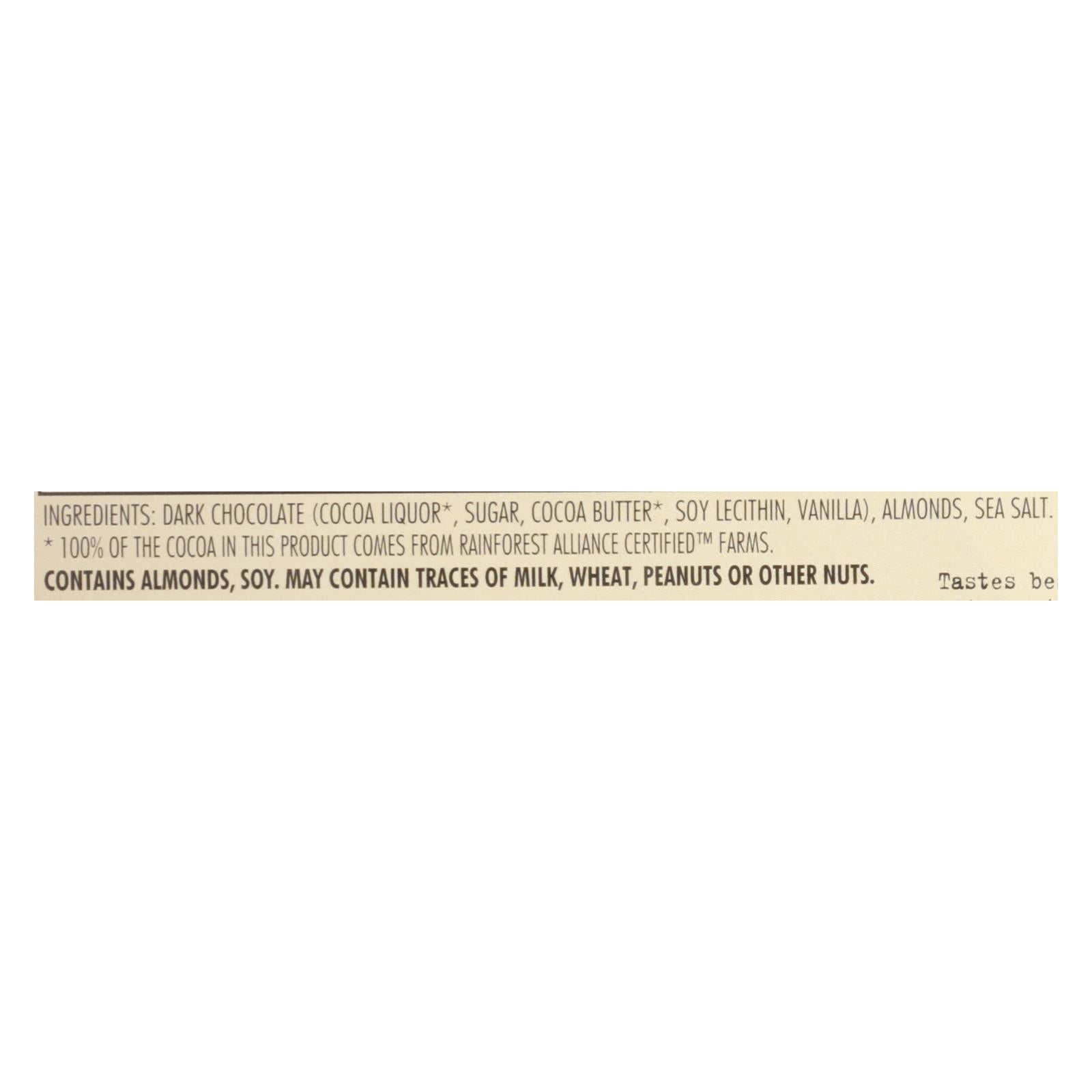 Chocolove Dark Chocolate Almond Sea Salt Bars, 3.2 oz, 12-Pack