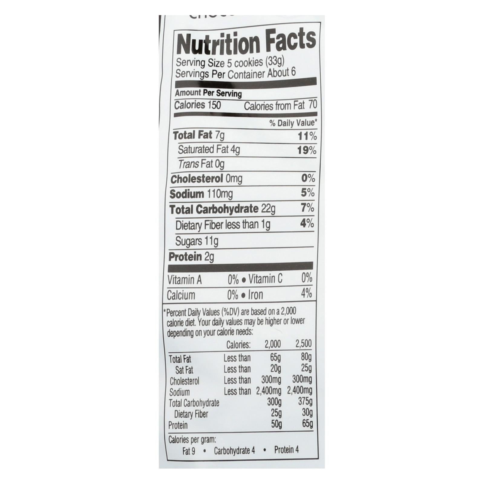 Newman's Own Organic Choc Chip Cookies, 7oz, Pack of 6