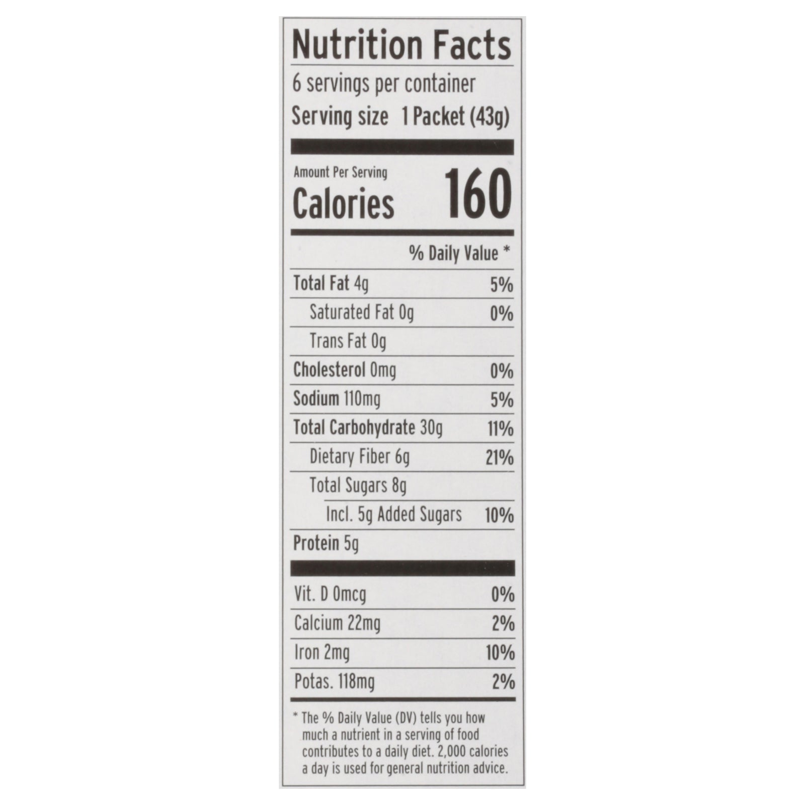 Purely Elizabeth Sugar-Free Banana Nut Oatmeal - 6 Pack