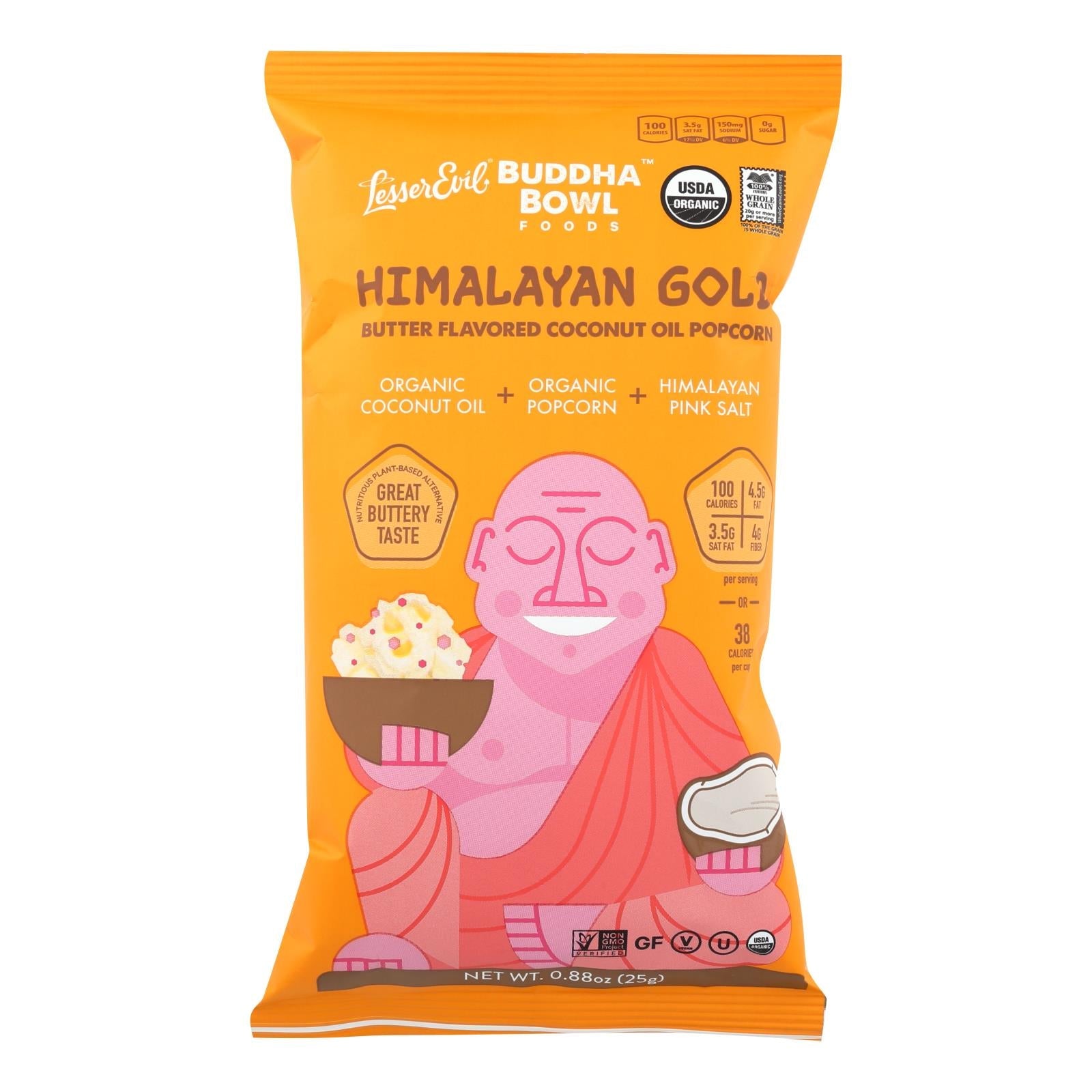 Lesser Evil Popcorn - Buddha Bowl - 18 Pack, 0.88 Oz Each