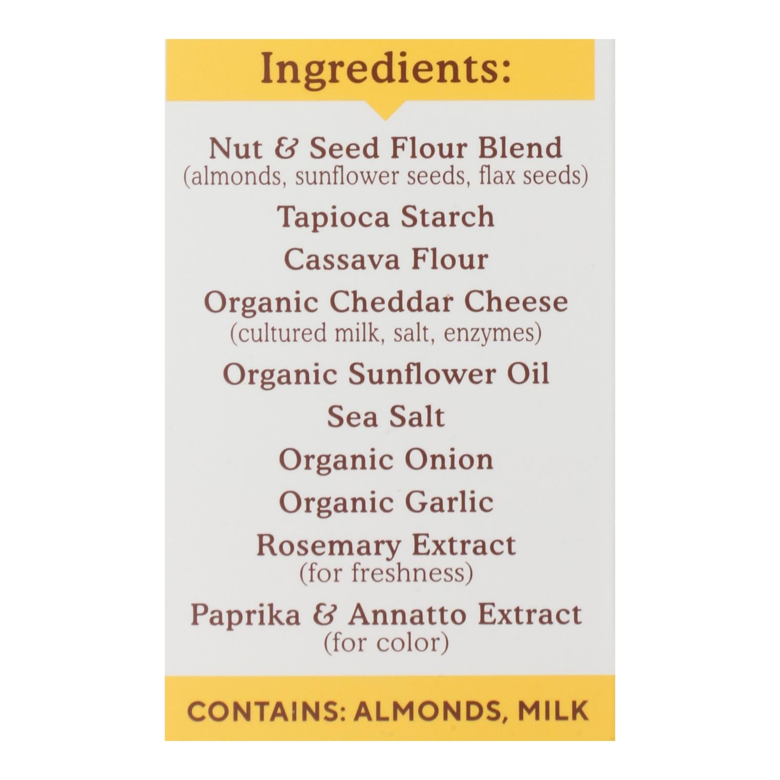 Simple Mills Cheddar Almond Crackers - 6 Pack, 4.25 Oz Each