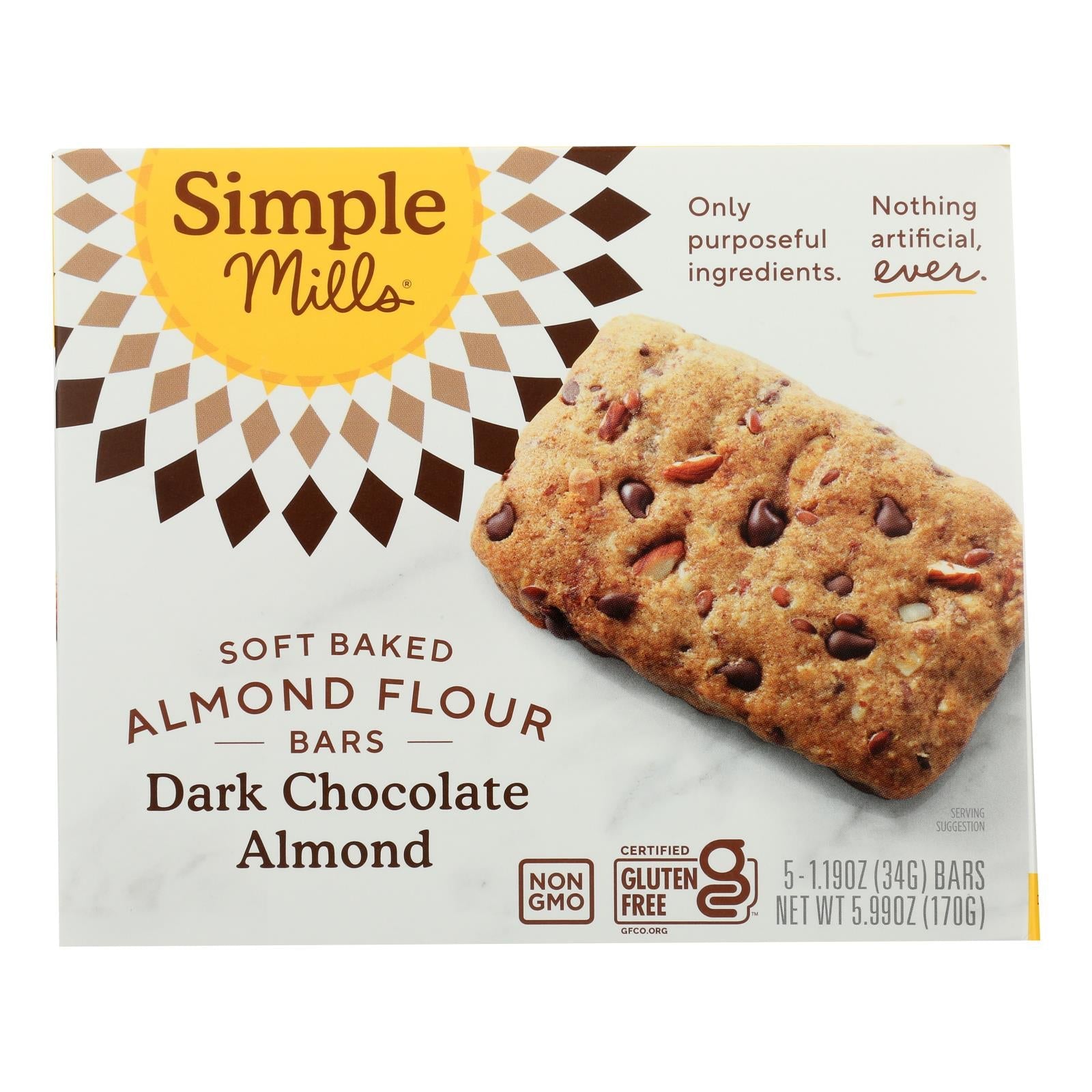 Simple Mills Dark Choc Almond Bars - 6 Pack, 5.99 OZ