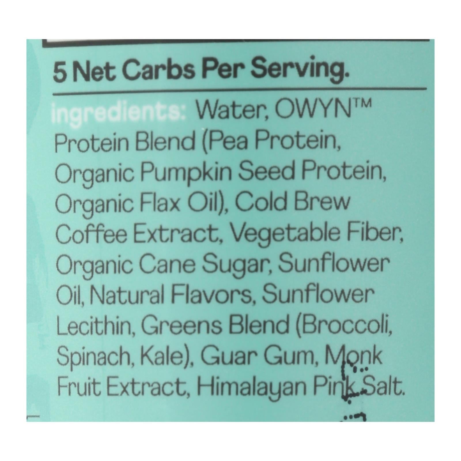 Only What You Need - Plant Based Protein Shake - Cold Brew Coffee - Case Of 12 - 12 Fl Oz.