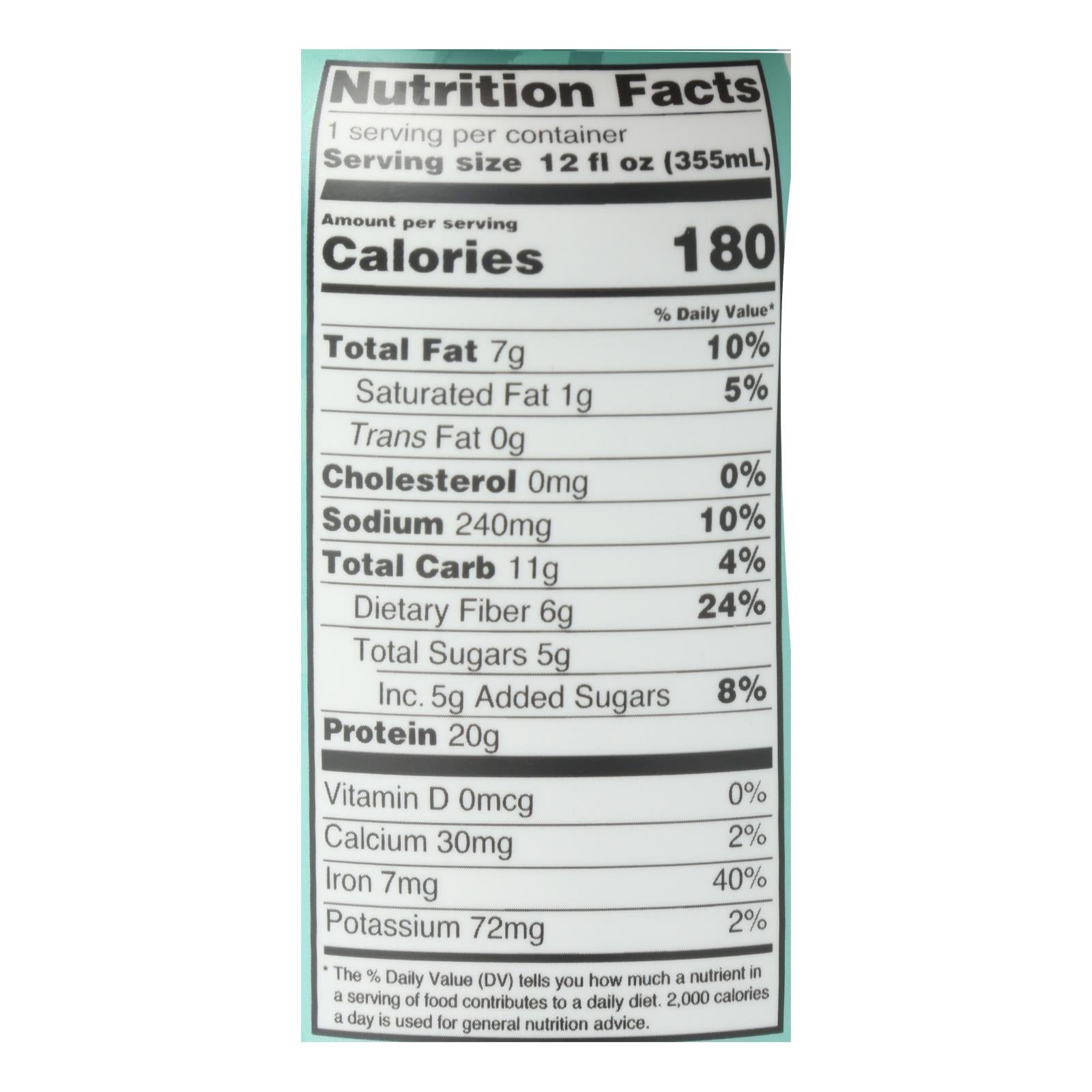 Only What You Need - Plant Based Protein Shake - Cold Brew Coffee - Case Of 12 - 12 Fl Oz.