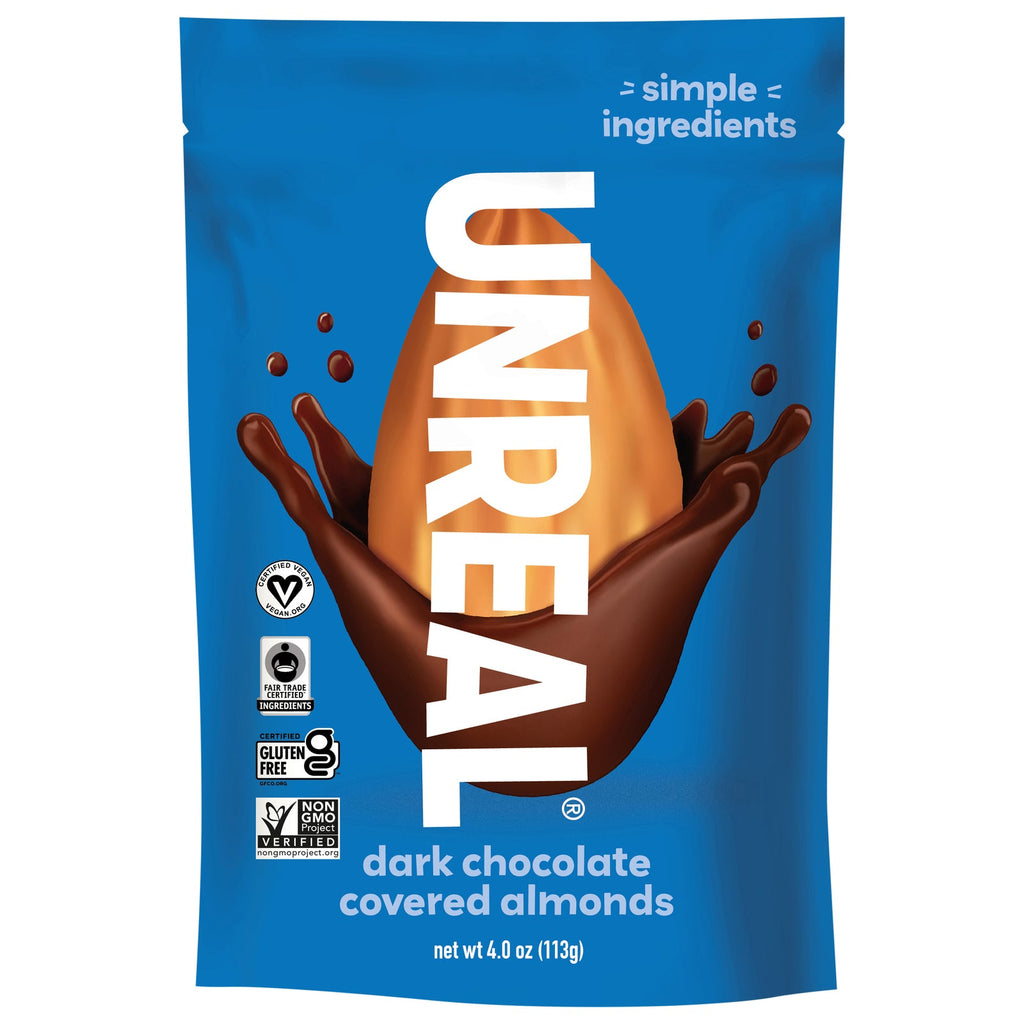 Unreal - Almonds Dk Choc Covered - CS of 6-4 OZ