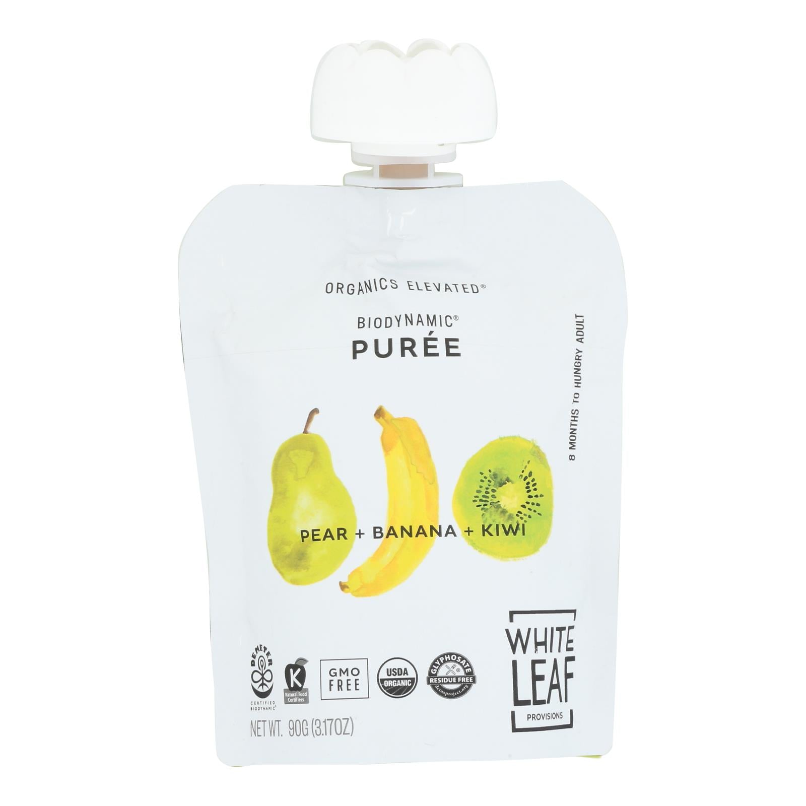 White Leaf Organic Baby Food Pear Banana Kiwi - 6 Pack