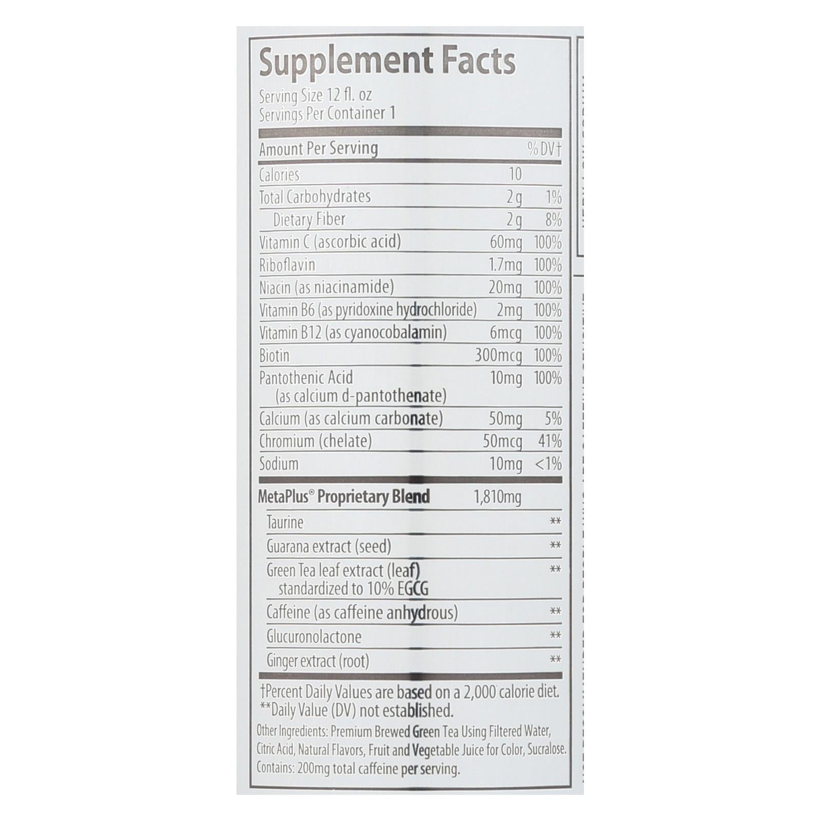 Celsius Raspberry Acai Green Tea Supplement, 12-Pack, 12 oz