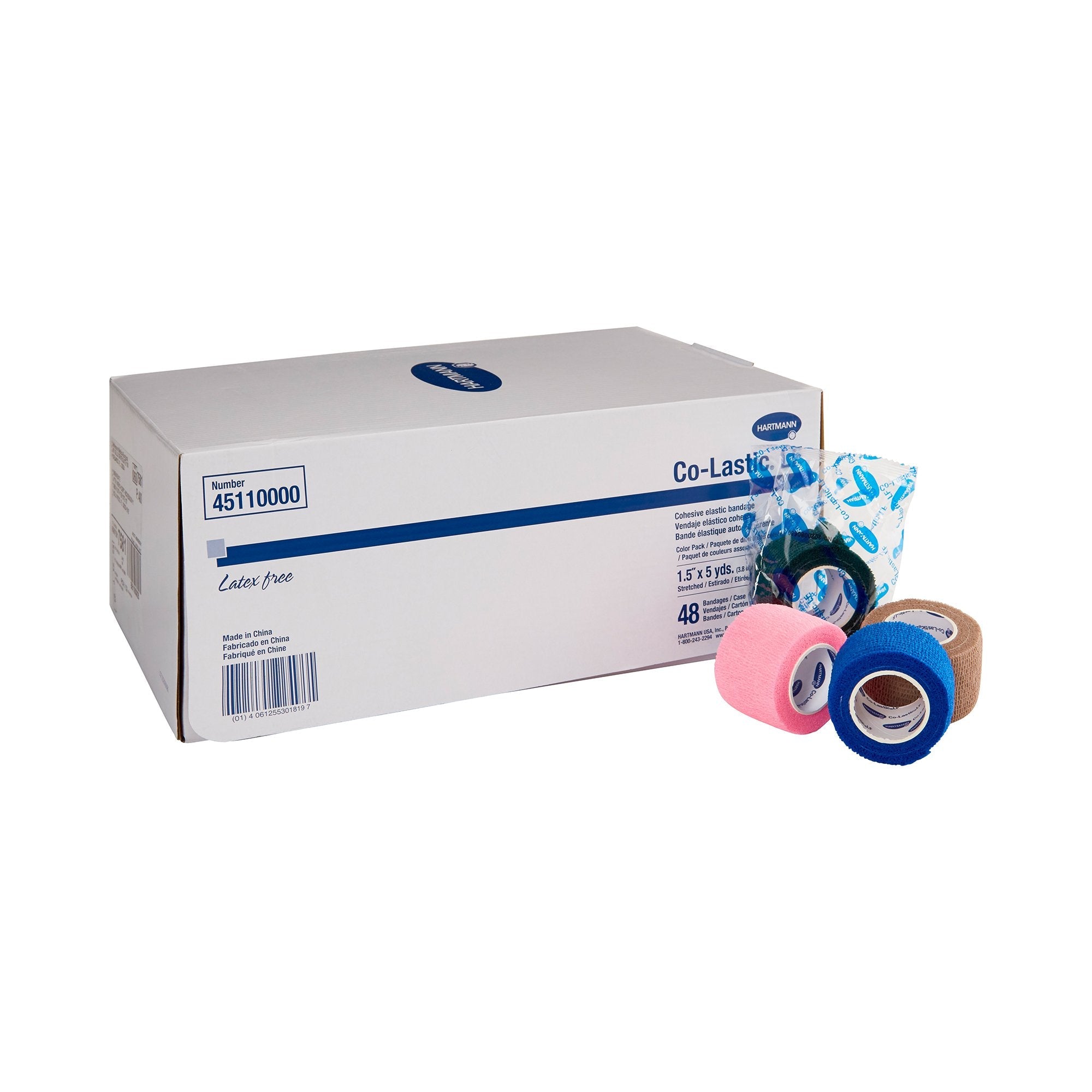 Co-Lastic® Self-adherent Closure Cohesive Bandage, 1-1/2 Inch x 5 Yard 45110000