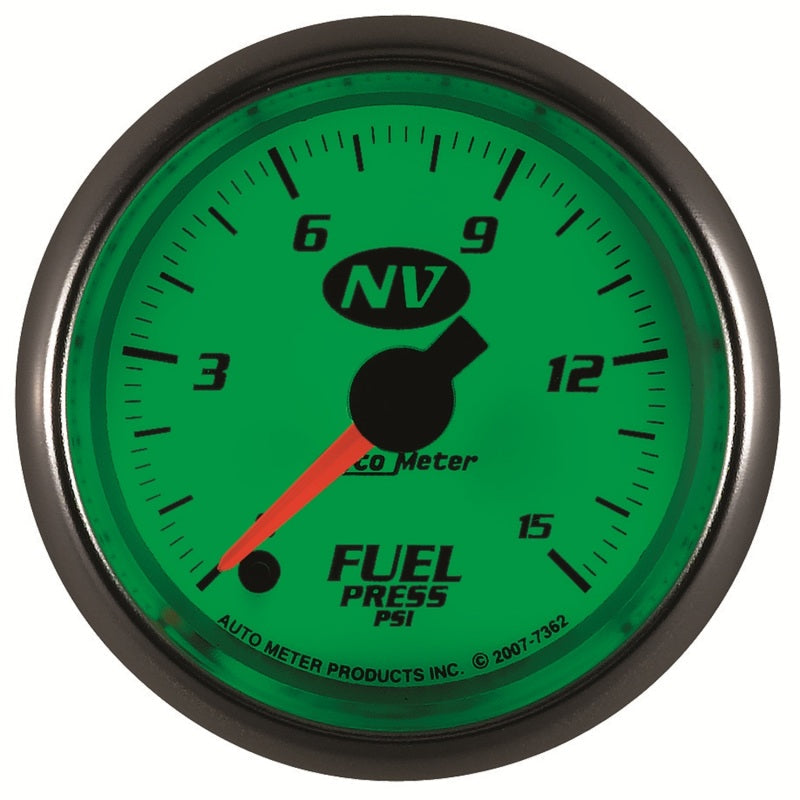 AutoMeter Gauge Fuel Pressure 2-1/16in. 15PSI Digital Stepper Motor NV 7362