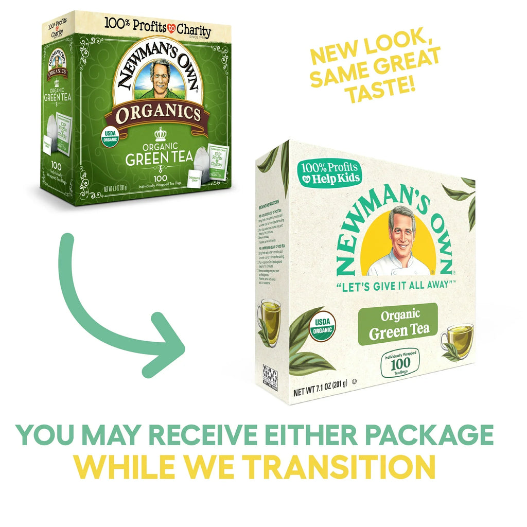 Newman's Own Organics 100% Pure Green Tea Bags (Pack of 5)