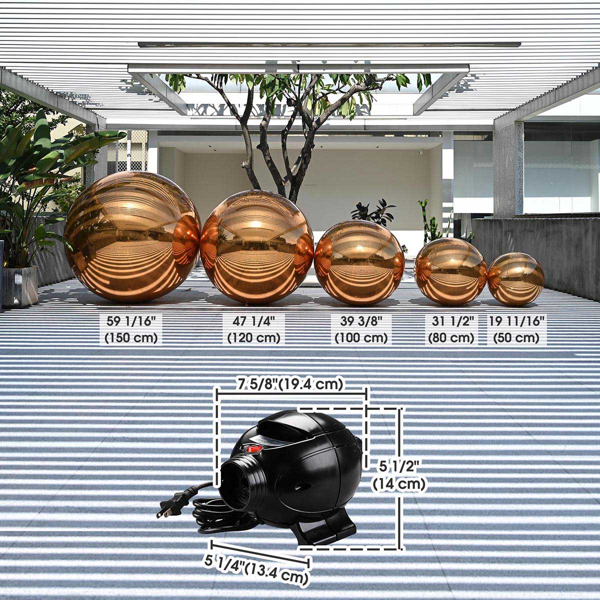 Yescom Set(6) Inflatable Mirror Balloons with Electric Air Pump