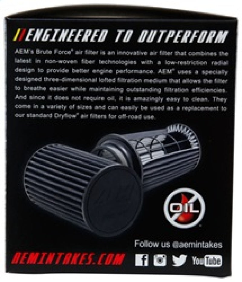 AEM Induction AEM 3 inch x 5 inch DryFlow Air Filter 21-203BF
