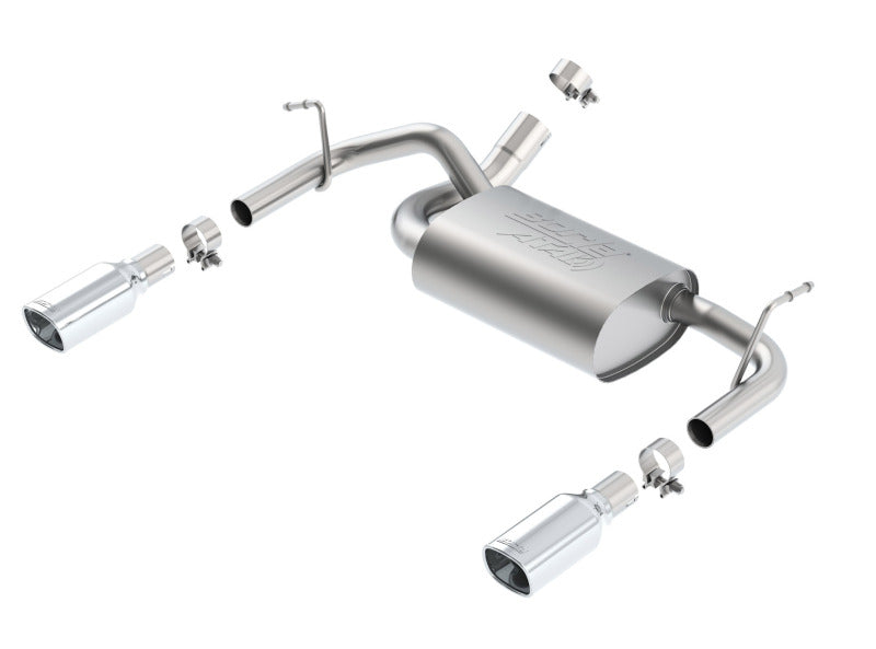 Borla 12-14 Jeep Wrangler JK 2Dr & 4Dr Rear Section ATAK Single Sqaure Rolled Angle-Cut Exit Exhaust 11860