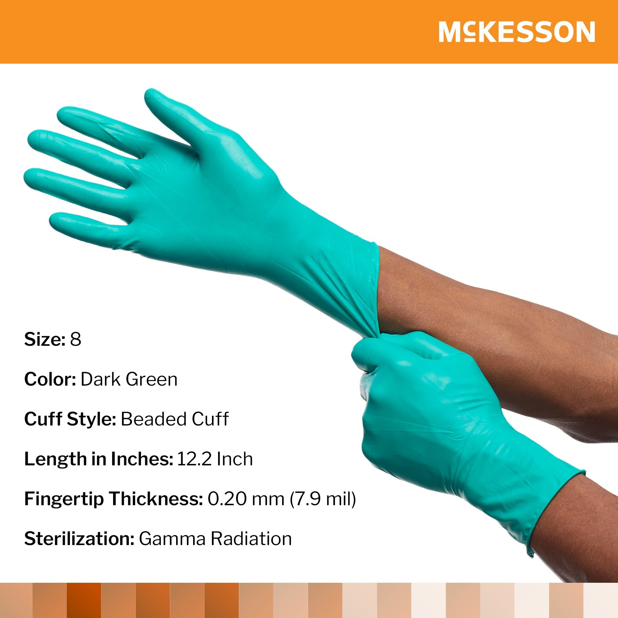 McKesson Perry® Performance Plus Polychloroprene Surgical Glove, Size 8, Green 20-2580N