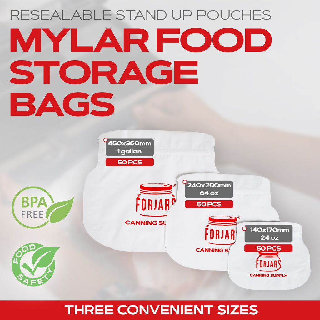 24oz Mylar Bags - 50 Count   5.5 mil per side (≈11 mil total)