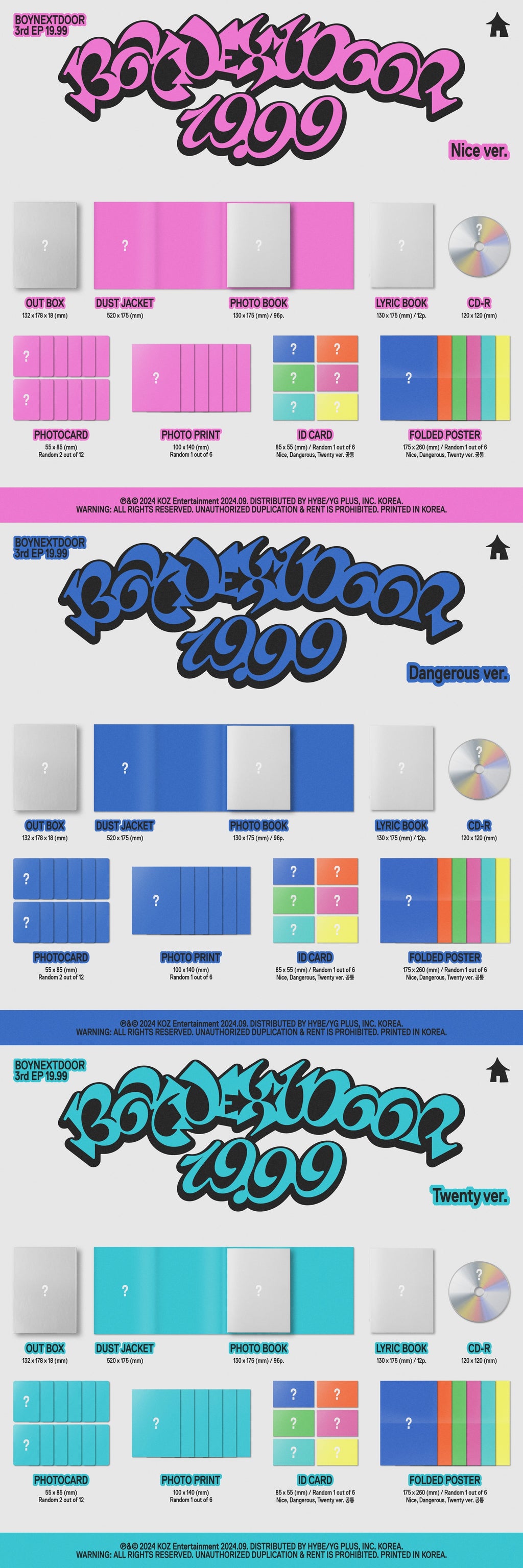 BoyNextDoor 3rd Ep Album - 19.99 Standard (Set)