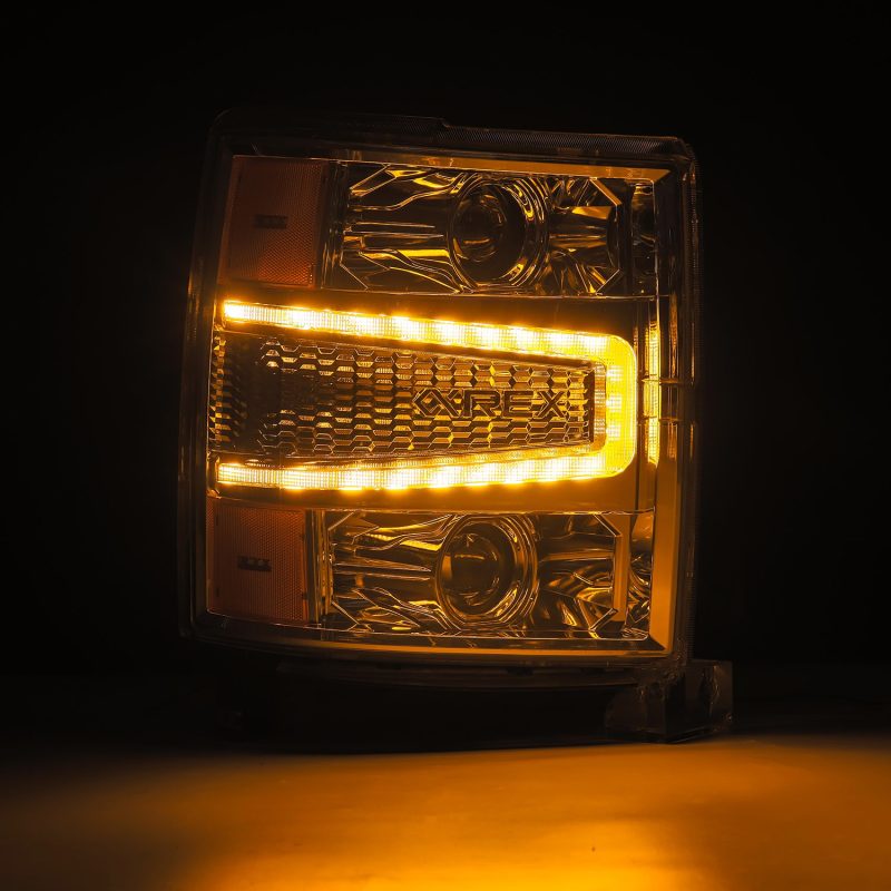AlphaRex 14-15 Chevy 1500 PRO-Series Projector Headlights Chrome w/Sequential Signal &  DRL 880246 *Discontinued