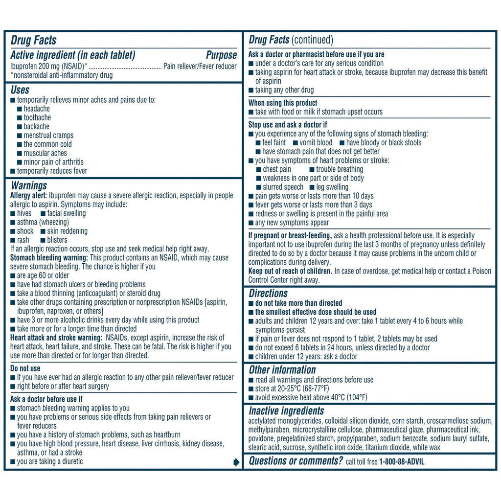 Advil® Ibuprofen Pain Relief Tablet 30573015489