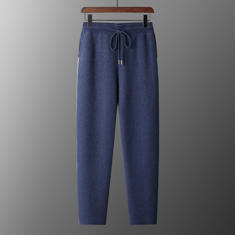 Thickened Assorted Colors Cashmere Men's Casual Loose Knitted Casual Pants