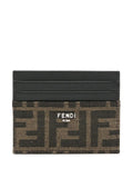 Fendi Men Ff Jacquard Fabric Card Holder