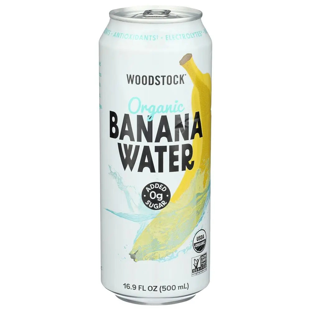 Woodstock Water Organic Banana Still, Pack of 12, 16.9 Fl Oz Bottles