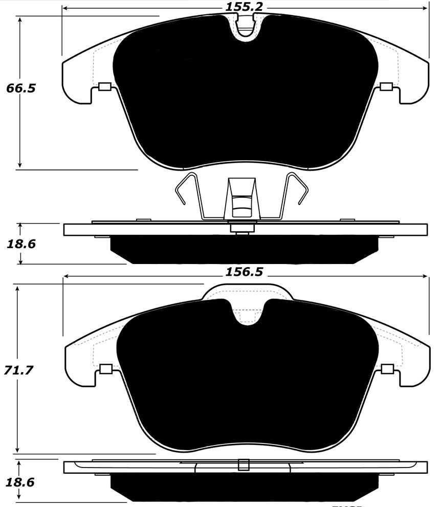 Porterfield Brake Pads for 2014 JAGUAR XF/XFR V6 w/326mm FD