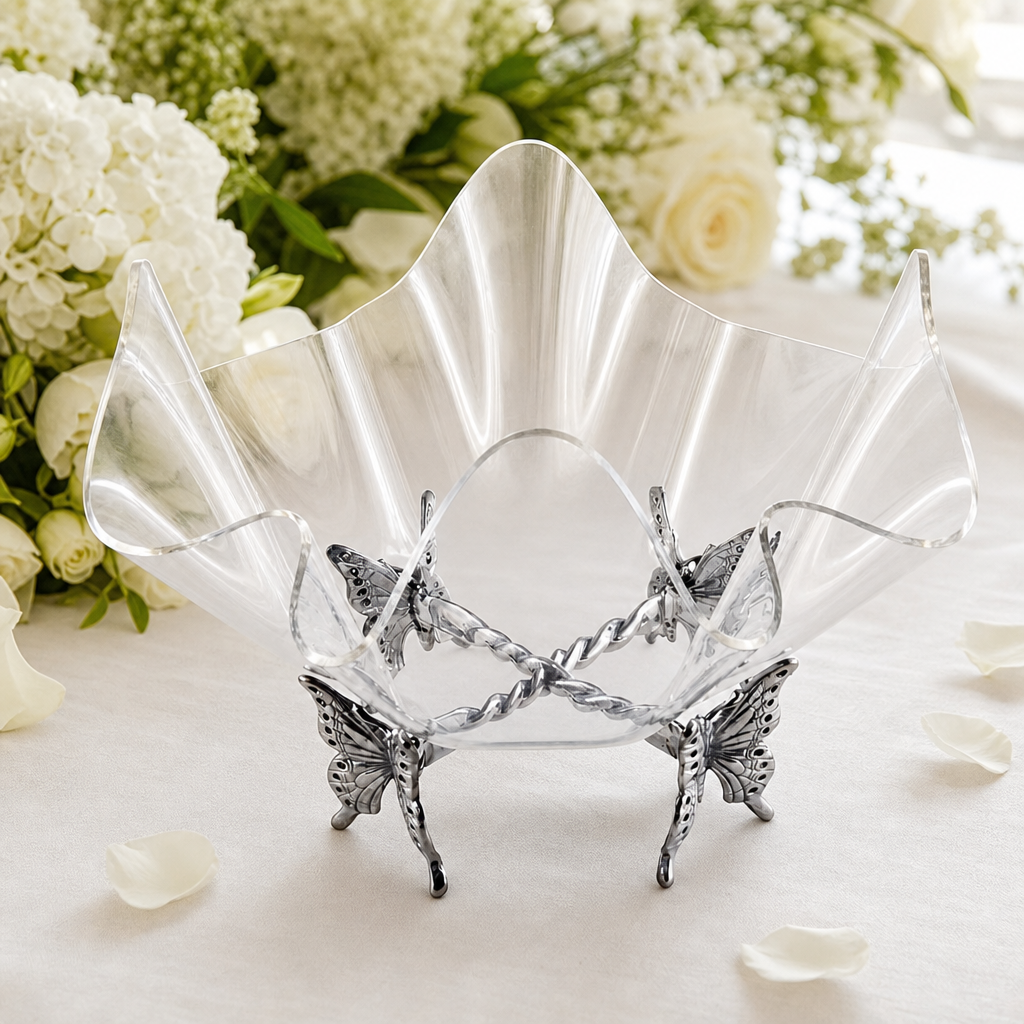 Butterfly Stand Acrylic Bowl 14