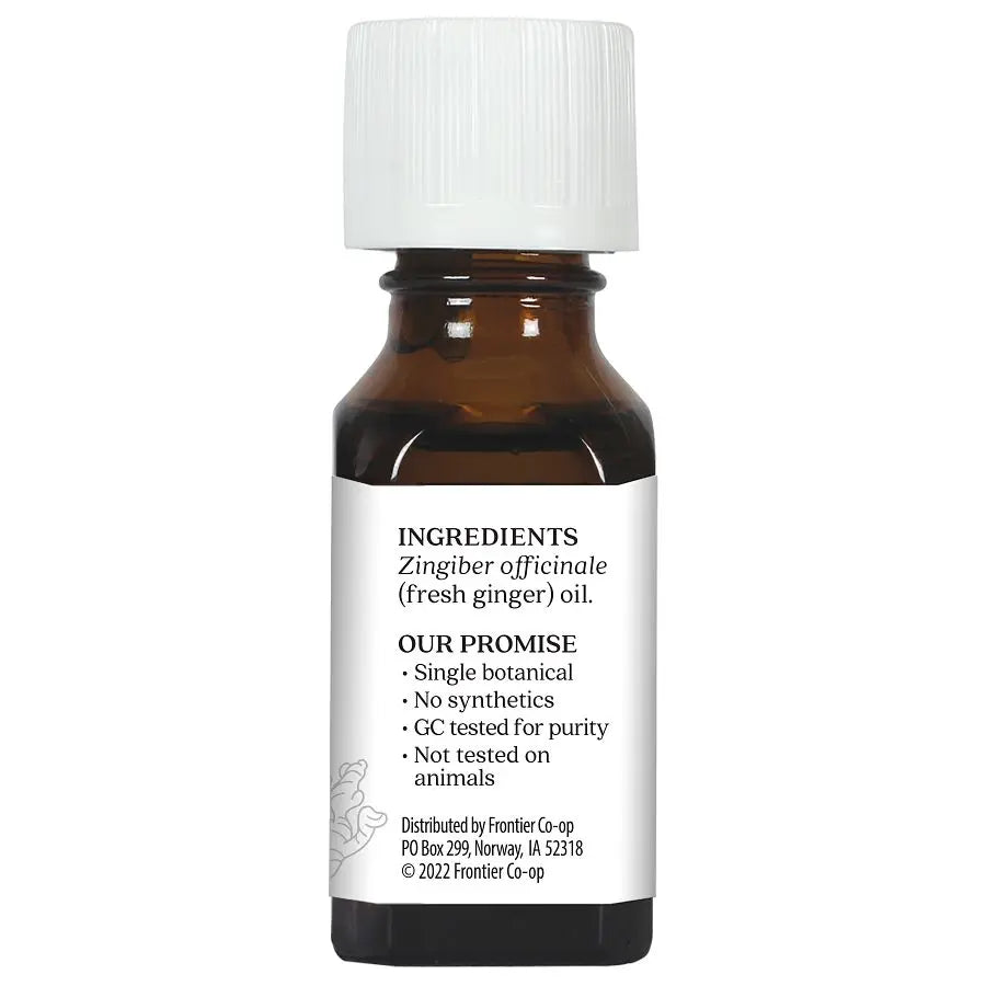 Aura Cacia Fresh Ginger Essential Oil, 0.5 Fl Oz, Pure & Energizing Aromatherapy