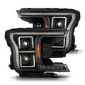 AlphaRex 18-20 Ford F-150 (Req. Conv F150 w/Stock LED) LUXX LED Proj HL Blk Actv Lgt Seq Sig SB DRL 880250 *Discontinued