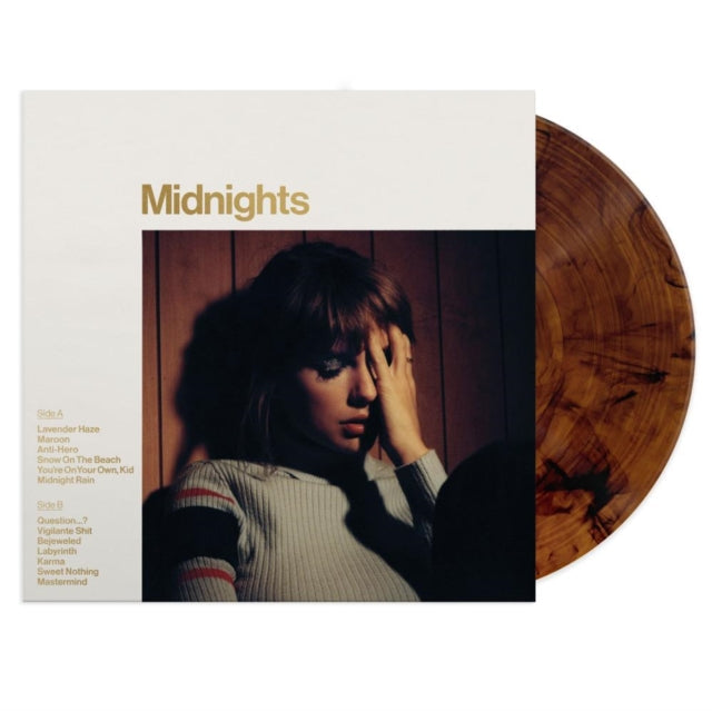 Taylor Swift - Midnights (X) (Jade Green LP Vinyl) & Midnights (X) (Mahogany Color LP Vinyl) & Tortured Poets Department (X) (Ghosted White Vinyl/2LP/Manuscript- Bonus Track) & 1989