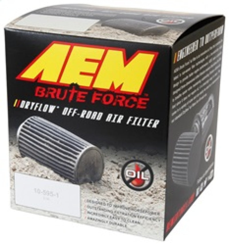 AEM Induction AEM Brute Force Dryflow Air Filter - Conical 6in Base OD / 5.125in Top OD / 5.25in Height 21-205BF