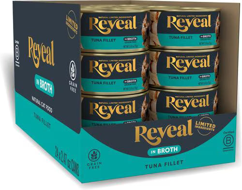 Reveal Cat Tuna Fillet Canned Food, 2.47 Oz., Pack of 24