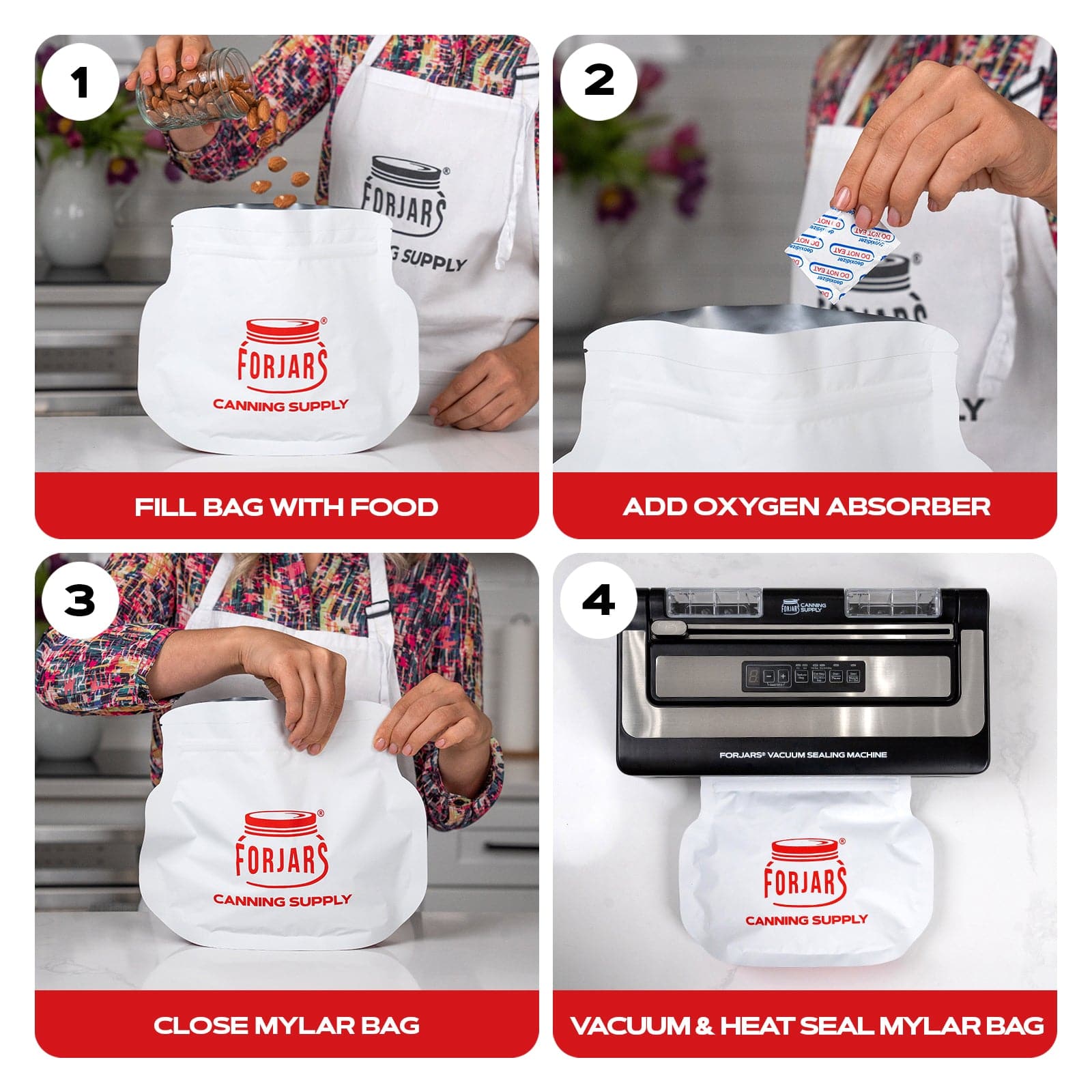 24oz Mylar Bags - 50 Count   5.5 mil per side (≈11 mil total)