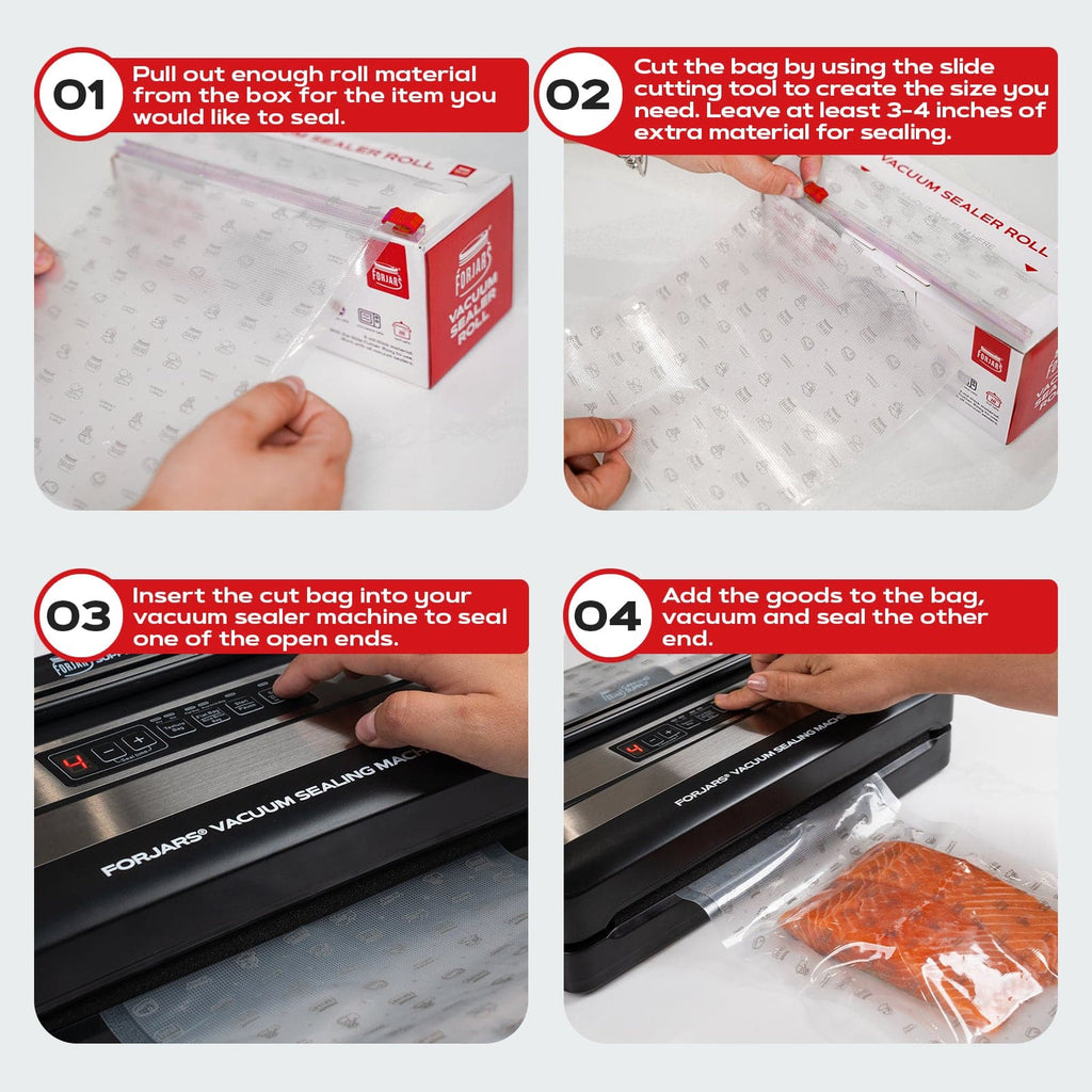 Vacuum Sealer Roll - 8 in x 150 ft, Textured on Both Sides, 7.5 Mil Thickness