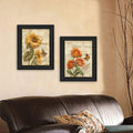 "Flowers Collection" 2-Piece Framed Wall Art Set by Ed Wargo | Botanical Prints, Black Frame